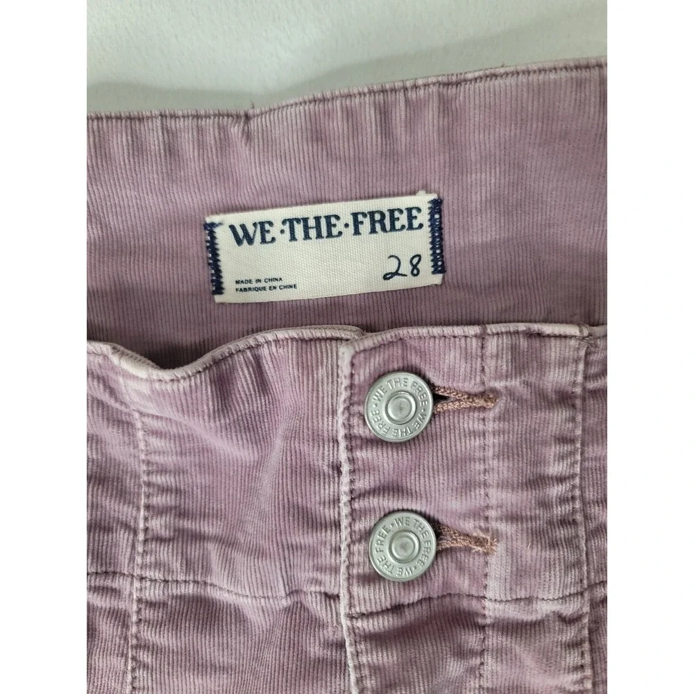 Free People We The Free Pink Corduroy High Rise Flare Pants Size 28
